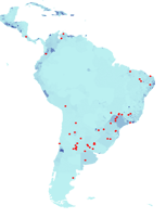 meteorite falls statistic versus population density South America