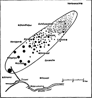 Meteorite Dhajala - strewnfield