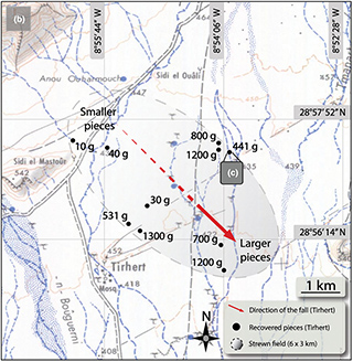 Meteorite Tirhert - strewnfield